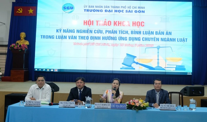 Hội thảo khoa học do trường Đại học Sài Gòn tổ chức. Ảnh: SONG MAI Hội thảo khoa học do trường Đại học Sài Gòn tổ chức. Ảnh: SONG MAI