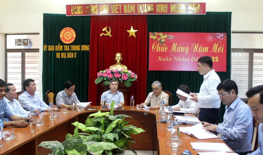 Một cuộc làm việc của Vụ Địa bàn V, cơ quan Ủy ban Kiểm tra Trung ương. Ảnh: TCKT.