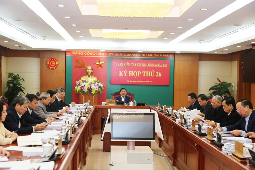 Kỳ họp thứ 26 của Ủy ban Kiểm tra Trung ương diễn ra hai ngày 20 và 21-2-2023. Kỳ họp thứ 26 của Ủy ban Kiểm tra Trung ương diễn ra hai ngày 20 và 21-2-2023.