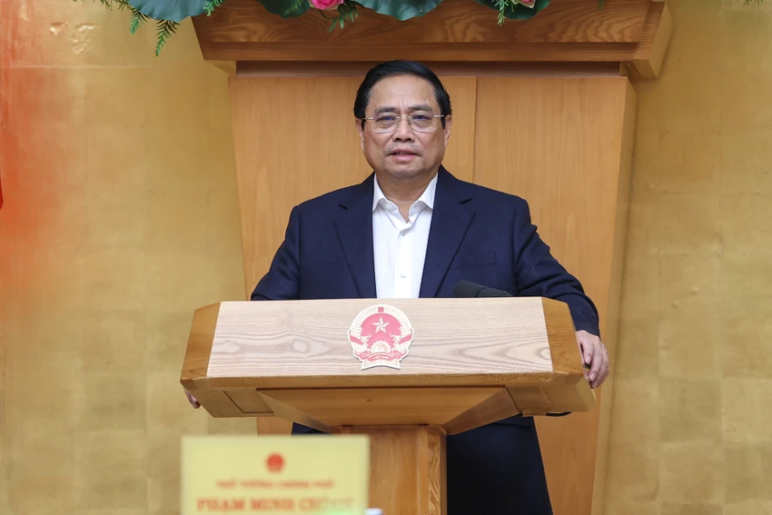 Thủ tướng Phạm Minh Chính: Bám sát thực tiễn, tháo gỡ điểm nghẽn để hoàn thành các mục tiêu Đại hội XIII của Đảng. Ảnh: VGP. Thủ tướng Phạm Minh Chính: Bám sát thực tiễn, tháo gỡ điểm nghẽn để hoàn thành các mục tiêu Đại hội XIII của Đảng. Ảnh: VGP.