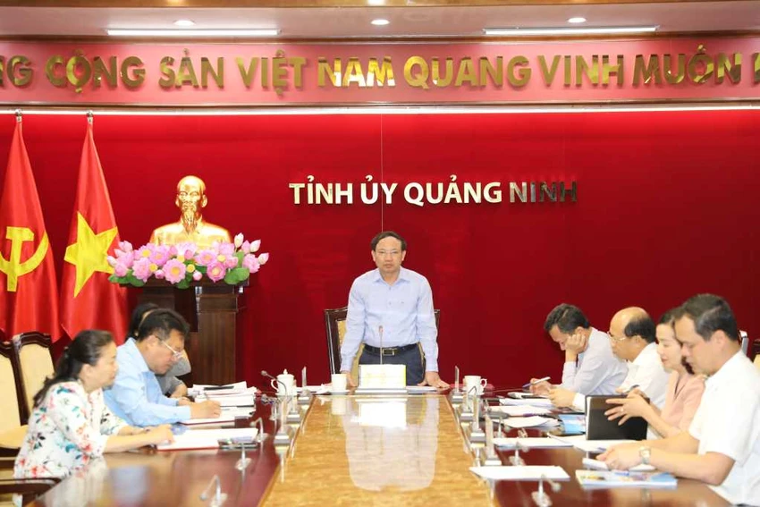 Bí thư Quảng Ninh Nguyễn Xuân Ký chủ trì cuộc họp giao ban của Thường trực Tỉnh ủy ngày 9-5. Ảnh: QNĐT. Bí thư Quảng Ninh Nguyễn Xuân Ký chủ trì cuộc họp giao ban của Thường trực Tỉnh ủy ngày 9-5. Ảnh: QNĐT.