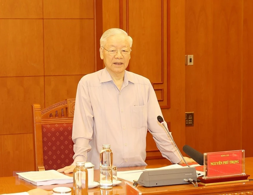 Tổng Bí thư Nguyễn Phú Trọng chủ trì họp Thường trực Ban Chỉ đạo Trung ương về phòng, chống tham nhũng, tiêu cực sáng 10-5. Ảnh: TTXVN Tổng Bí thư Nguyễn Phú Trọng chủ trì họp Thường trực Ban Chỉ đạo Trung ương về phòng, chống tham nhũng, tiêu cực sáng 10-5. Ảnh: TTXVN