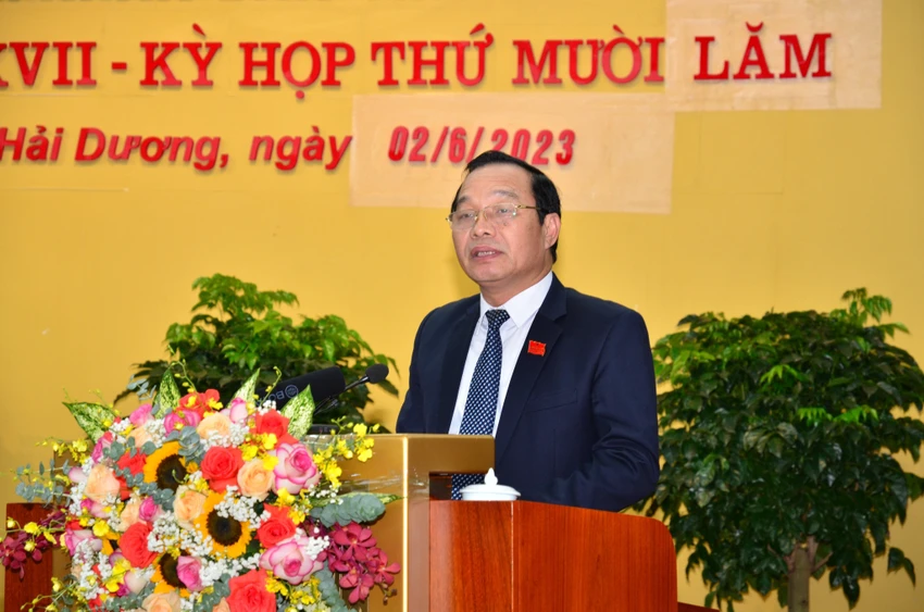 Tân Chủ tịch HĐND tỉnh Hải Dương Lê Văn Hiệu. Tân Chủ tịch HĐND tỉnh Hải Dương Lê Văn Hiệu.