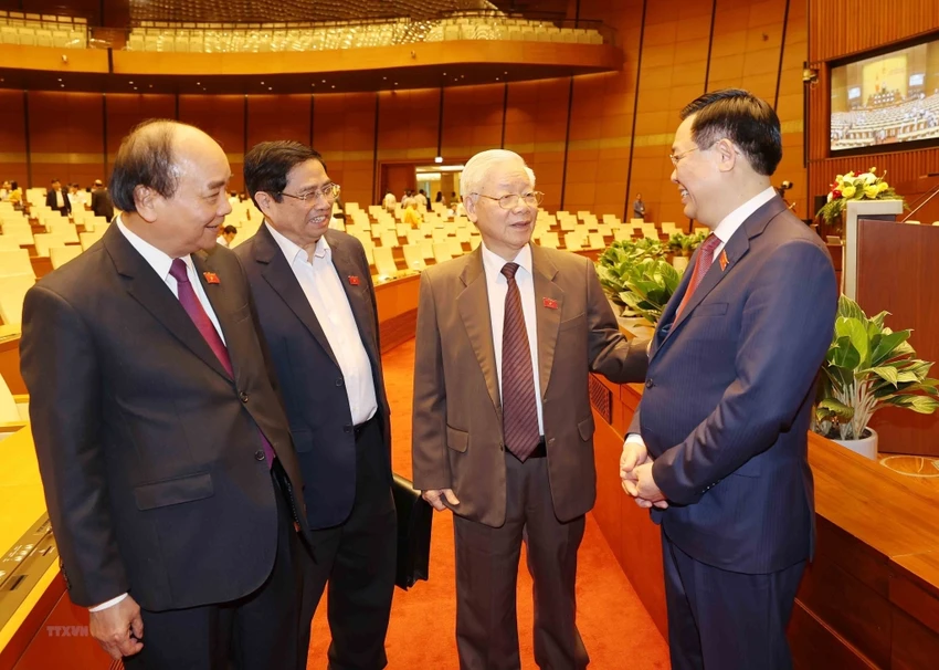 Tổng Bí thư, Chủ tịch nước, Thủ tướng, Chủ tịch Quốc hội là bốn chức danh lãnh đạo chủ chốt của Đảng, Nhà nước, theo quy định của Bộ Chính trị. Ảnh: TTXVN