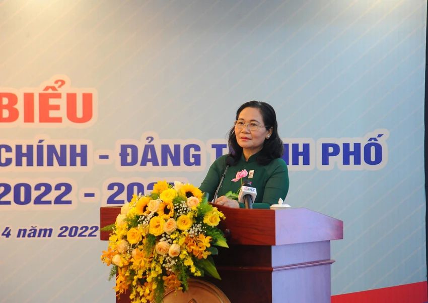 Phó Bí thư Thành ủy, Chủ tịch HĐND TP.HCM Nguyễn Thị Lệ mong mỗi người trẻ hãy chọn cho mình một khát vọng sống để cống hiến. Ảnh: BTC Phó Bí thư Thành ủy, Chủ tịch HĐND TP.HCM Nguyễn Thị Lệ mong mỗi người trẻ hãy chọn cho mình một khát vọng sống để cống hiến. Ảnh: BTC