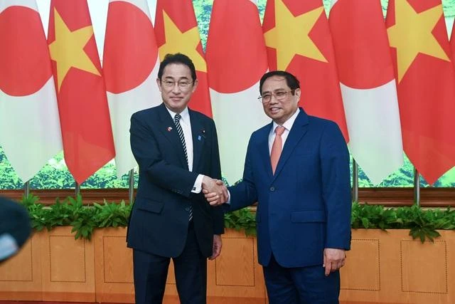 Chuyến thăm chính thức Việt Nam của Thủ tướng Nhật Bản Kishida Fumio nhằm đưa quan hệ Việt Nam - Nhật Bản đi vào chiều sâu. Ảnh: VGP Chuyến thăm chính thức Việt Nam của Thủ tướng Nhật Bản Kishida Fumio nhằm đưa quan hệ Việt Nam - Nhật Bản đi vào chiều sâu. Ảnh: VGP