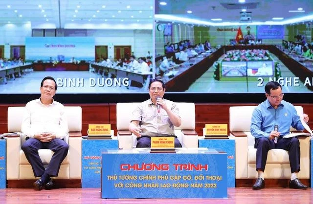 Thủ tướng cho biết Chính phủ đã ban hành nhiều chính sách hỗ trợ cho công nhân trong thời gian qua. Ảnh: VGP Thủ tướng cho biết Chính phủ đã ban hành nhiều chính sách hỗ trợ cho công nhân trong thời gian qua. Ảnh: VGP