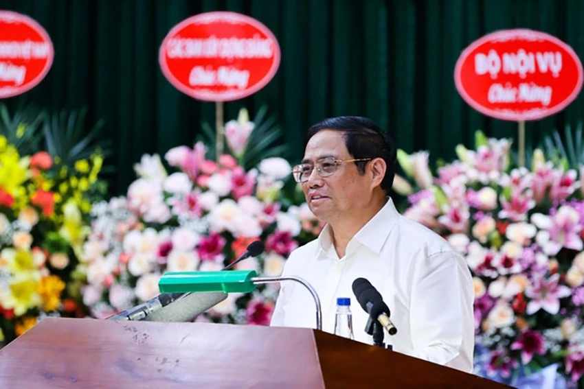 Thủ tướng Phạm Minh Chính phát biểu tại buổi lễ trao quyết định. Ảnh: VGP Thủ tướng Phạm Minh Chính phát biểu tại buổi lễ trao quyết định. Ảnh: VGP