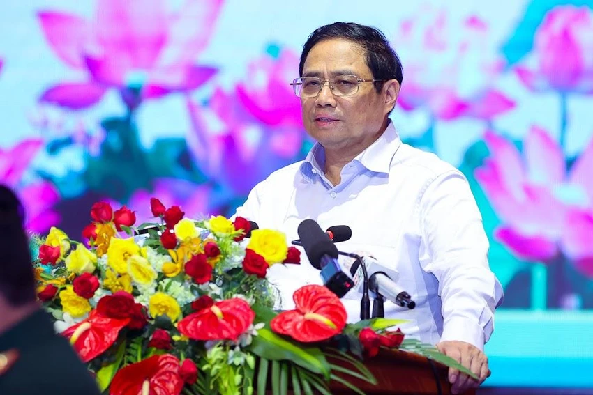 Thủ tướng Phạm Minh Chính phát biểu tại cuộc gặp mặt các đội tìm kiếm, quy tập hài cốt liệt sĩ. Ảnh: VGP Thủ tướng Phạm Minh Chính phát biểu tại cuộc gặp mặt các đội tìm kiếm, quy tập hài cốt liệt sĩ. Ảnh: VGP