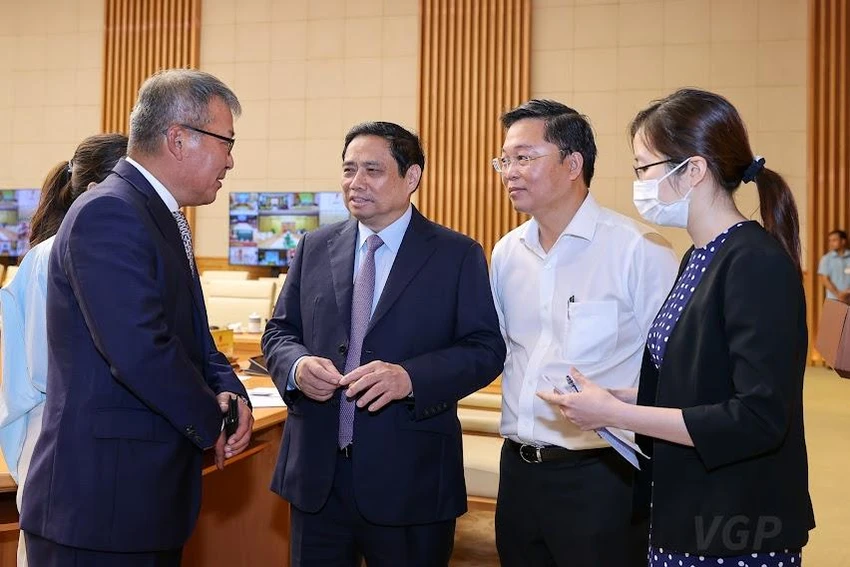 Thủ tướng mong muốn Việt Nam sẽ có thêm nhiều dự án hợp tác, đầu tư của Hàn Quốc thuộc lĩnh vực công nghệ cao, đổi mới sáng tạo, nghiên cứu phát triển. Ảnh: VGP Thủ tướng mong muốn Việt Nam sẽ có thêm nhiều dự án hợp tác, đầu tư của Hàn Quốc thuộc lĩnh vực công nghệ cao, đổi mới sáng tạo, nghiên cứu phát triển. Ảnh: VGP