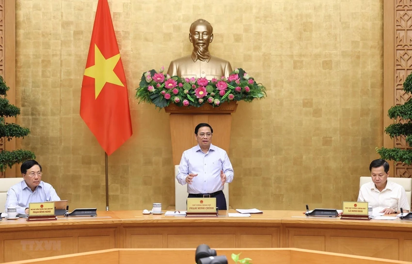 Thủ tướng Phạm Minh Chính chủ trì phiên họp Chính phủ thường kỳ tháng 7 năm 2022. Ảnh: TTXVN Thủ tướng Phạm Minh Chính chủ trì phiên họp Chính phủ thường kỳ tháng 7 năm 2022. Ảnh: TTXVN