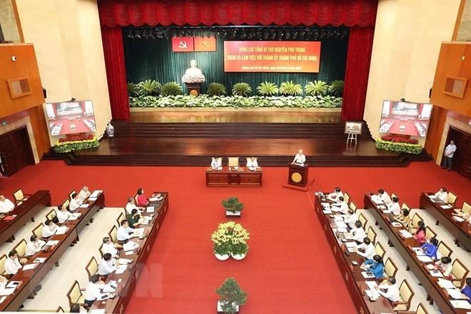 Quang cảnh buổi làm việc. Ảnh: TTXVN Quang cảnh buổi làm việc. Ảnh: TTXVN