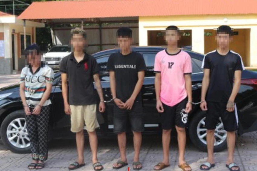 Nhóm thanh niên cướp tài sản bị Công an huyện Yên Phong bắt giữ. Ảnh CA Nhóm thanh niên cướp tài sản bị Công an huyện Yên Phong bắt giữ. Ảnh CA