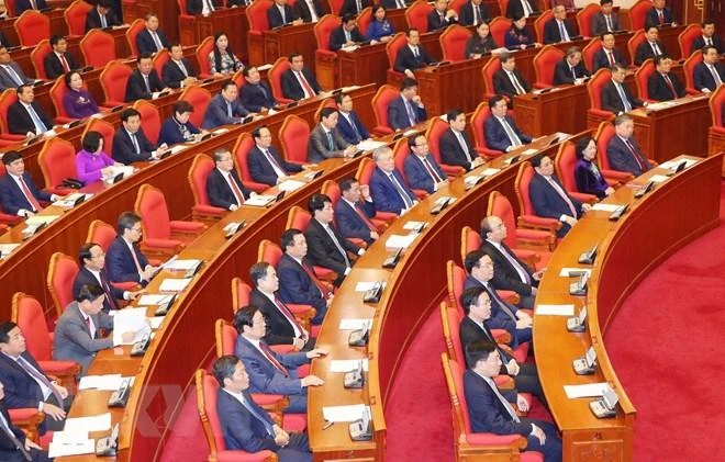 Các đại biểu tại phiên bế mạc Hội nghị Trung ương 6 khóa XIII. Ảnh: TTXVN Các đại biểu tại phiên bế mạc Hội nghị Trung ương 6 khóa XIII. Ảnh: TTXVN