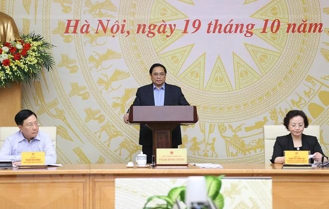 Thủ tướng Phạm Minh Chính chủ trì phiên họp. Ảnh: TTXVN Thủ tướng Phạm Minh Chính chủ trì phiên họp. Ảnh: TTXVN