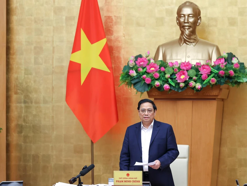 Thủ tướng Phạm Minh Chính phát biểu kết luận phiên họp. Ảnh: VGP Thủ tướng Phạm Minh Chính phát biểu kết luận phiên họp. Ảnh: VGP