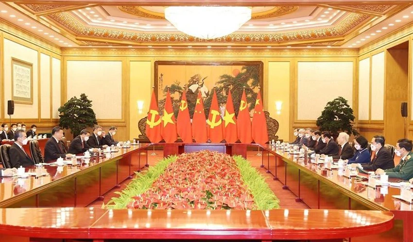 Tổng Bí thư Nguyễn Phú Trọng hội đàm với Tổng Bí thư, Chủ tịch nước Tập Cận Bình. Ảnh: TTXVN Tổng Bí thư Nguyễn Phú Trọng hội đàm với Tổng Bí thư, Chủ tịch nước Tập Cận Bình. Ảnh: TTXVN