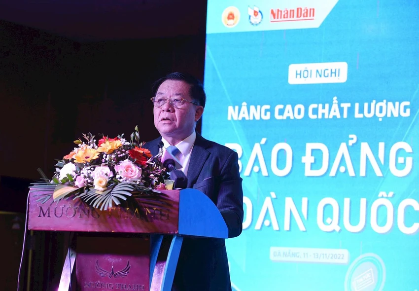 Trưởng Ban Tuyên giáo Trung ương Nguyễn Trọng Nghĩa phát biểu tại Hội nghị. Ảnh: VGP Trưởng Ban Tuyên giáo Trung ương Nguyễn Trọng Nghĩa