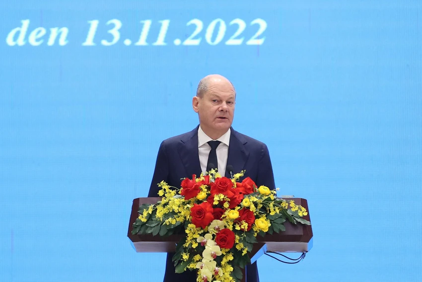 Thủ tướng Olaf Scholz khẳng định Việt Nam rất quan trọng với phía Đức và các doanh nghiệp của Đức. Ảnh: VGP