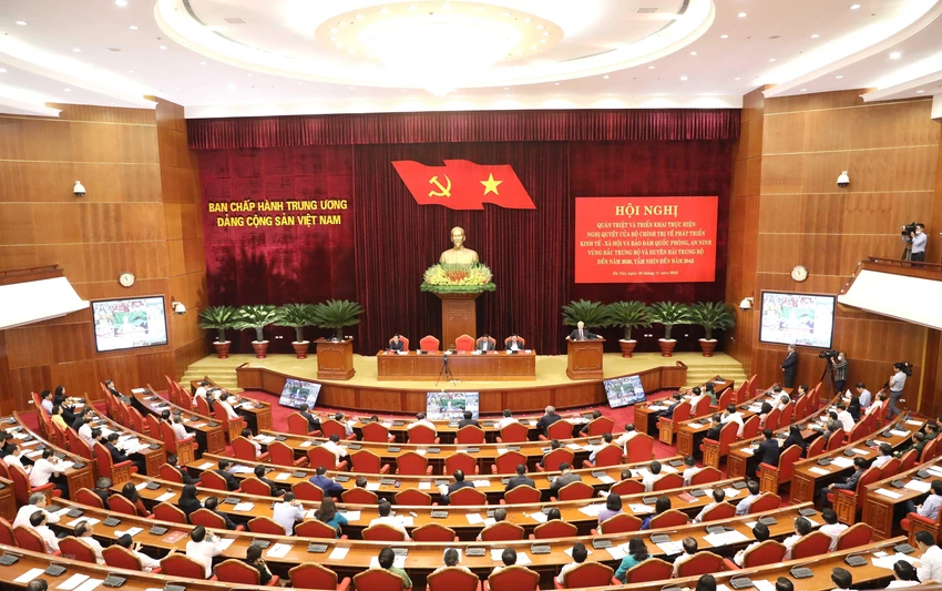 Toàn cảnh hội nghị. Ảnh: TTXVN nghi-quyet-26-bo-chinh-tri