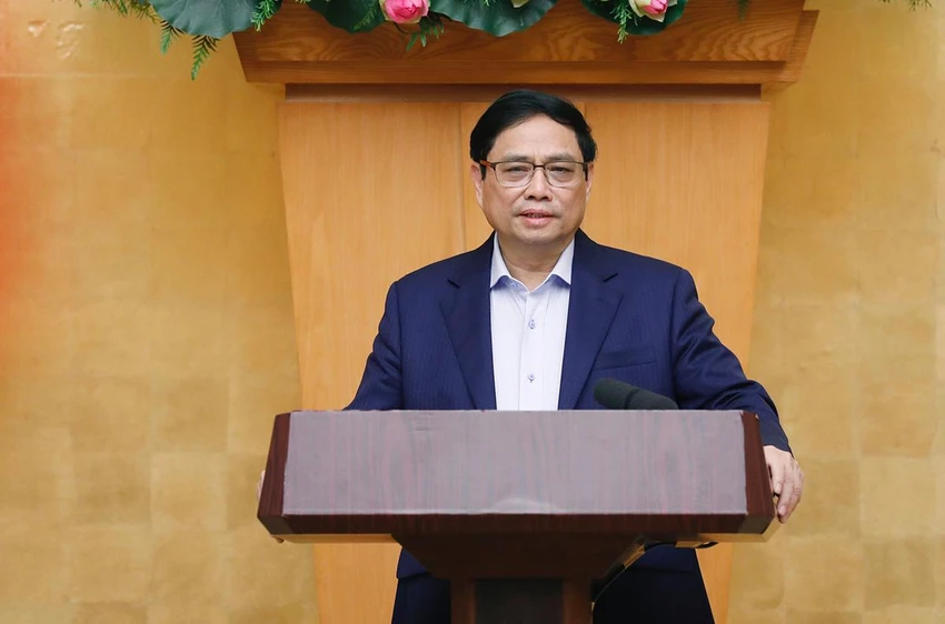 Thủ tướng Phạm Minh Chính chủ trì phiên họp Chính phủ thường kỳ tháng 11. Ảnh: VGP