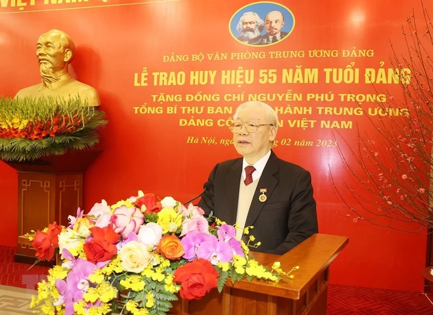 Tổng Bí thư Nguyễn Phú Trọng phát biểu tại buổi lễ. Ảnh: TTXVN