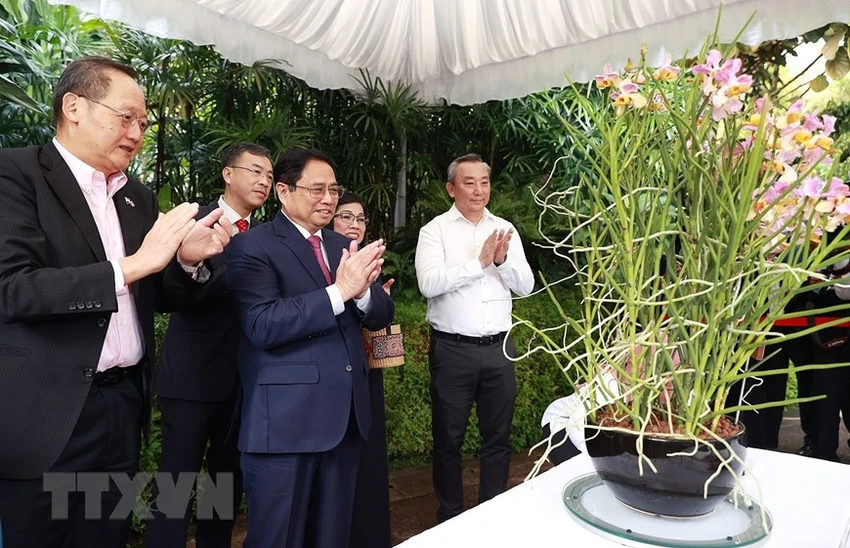 Lễ đặt tên cho hoa phong lan là một nghi lễ ngoại giao mà Singapore chỉ dành riêng cho những vị khách cao cấp đặc biệt đến thăm Singapore. Ảnh: VGP Lễ đặt tên cho hoa phong lan là một nghi lễ ngoại giao mà Singapore chỉ dành riêng cho những vị khách cao cấp đặc biệt đến thăm Singapore. Ảnh: VGP
