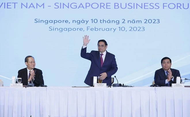 Thủ tướng Phạm Minh Chính dự Diễn đàn Doanh nghiệp Việt Nam – Singapore. Ảnh: TTXVN Thủ tướng Phạm Minh Chính dự Diễn đàn Doanh nghiệp Việt Nam – Singapore. Ảnh: TTXVN