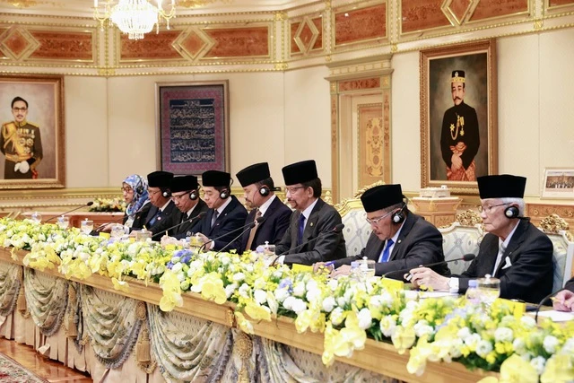 Hai nhà Lãnh đạo nhất trí cao về các phương hướng tăng cường hợp tác Việt Nam-Brunei trên các lĩnh vực trong thời gian tới. Ảnh: VGP Hai nhà Lãnh đạo nhất trí cao về các phương hướng tăng cường hợp tác Việt Nam-Brunei trên các lĩnh vực trong thời gian tới. Ảnh: VGP