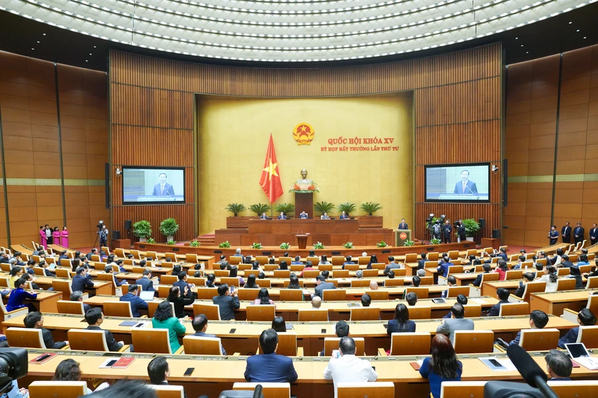 Chủ tịch nước Võ Văn Thưởng phát biểu sau lễ tuyên thệ. Ảnh: PHẠM THẮNG Chủ tịch nước Võ Văn Thưởng phát biểu sau lễ tuyên thệ. Ảnh: PHẠM THẮNG