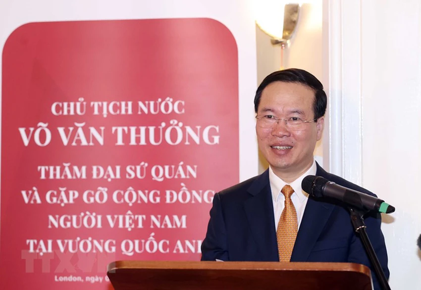 Chủ tịch nước Võ Văn Thưởng phát biểu tại buổi gặp gỡ. Ảnh: TTXVN Chủ tịch nước Võ Văn Thưởng phát biểu tại buổi gặp gỡ. Ảnh: TTXVN