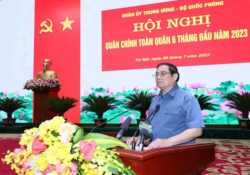 Thủ tướng Phạm Minh Chính phát biểu và chỉ đạo tại hội nghị. Ảnh: TTXVN