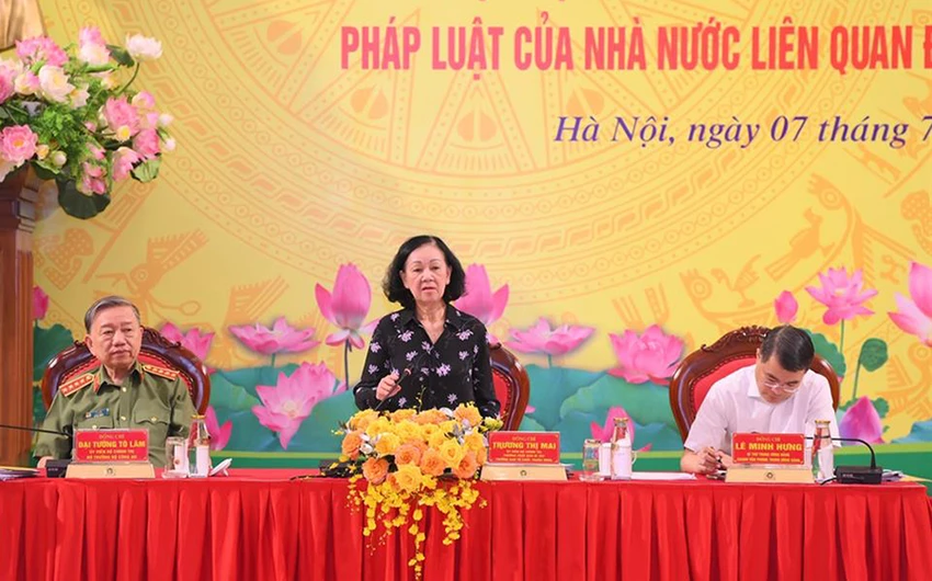Thường trực Ban Bí thư Trương Thị Mai. Ảnh: BCA Thường trực Ban Bí thư Trương Thị Mai. Ảnh: BCA