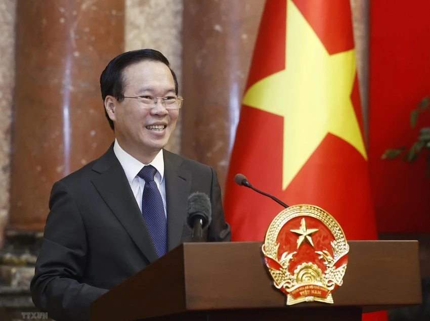 Chủ tịch nước Võ Văn Thưởng phát biểu tại buổi gặp. Ảnh: TTXVN Chủ tịch nước Võ Văn Thưởng phát biểu tại buổi gặp. Ảnh: TTXVN