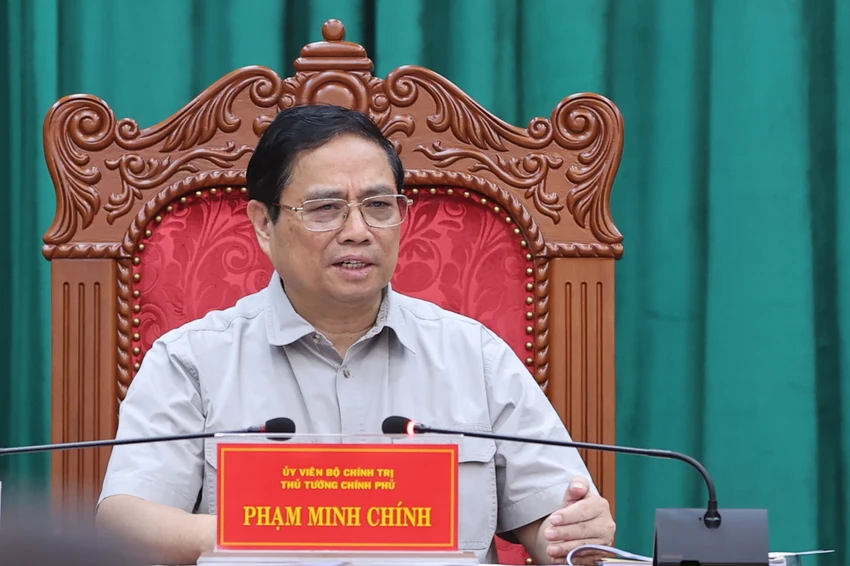 Thủ tướng phát biểu kết luận tại buổi làm việc. Ảnh: VGP Thủ tướng phát biểu kết luận tại buổi làm việc. Ảnh: VGP