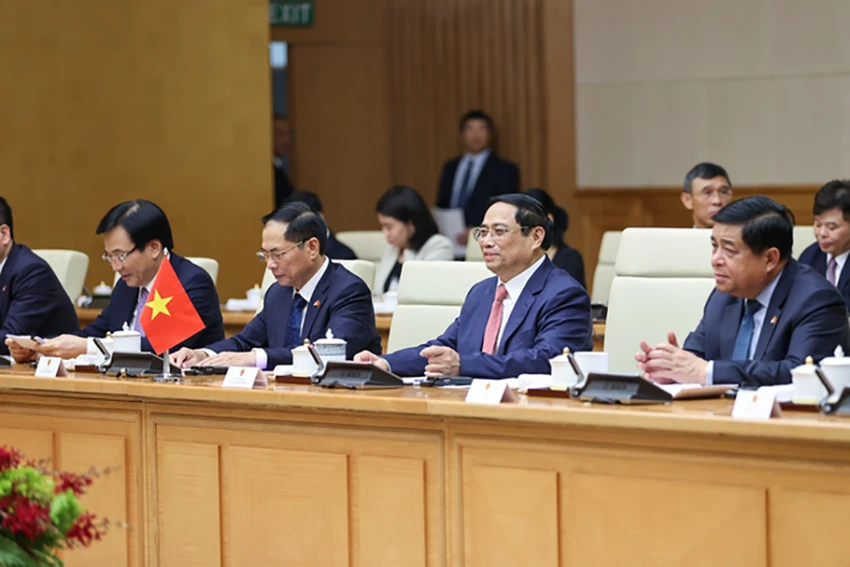 Thủ tướng Phạm Minh Chính tin tưởng chuyến thăm sẽ góp phần thúc đẩy hơn nữa quan hệ bền chặt giữa hai nước. Ảnh: VGP Thủ tướng Phạm Minh Chính tin tưởng chuyến thăm sẽ góp phần thúc đẩy hơn nữa quan hệ bền chặt giữa hai nước. Ảnh: VGP