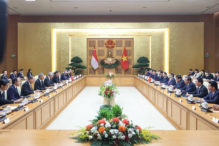 Quang cảnh buổi hội đàm. Ảnh: VGP Quang cảnh buổi hội đàm. Ảnh: VGP