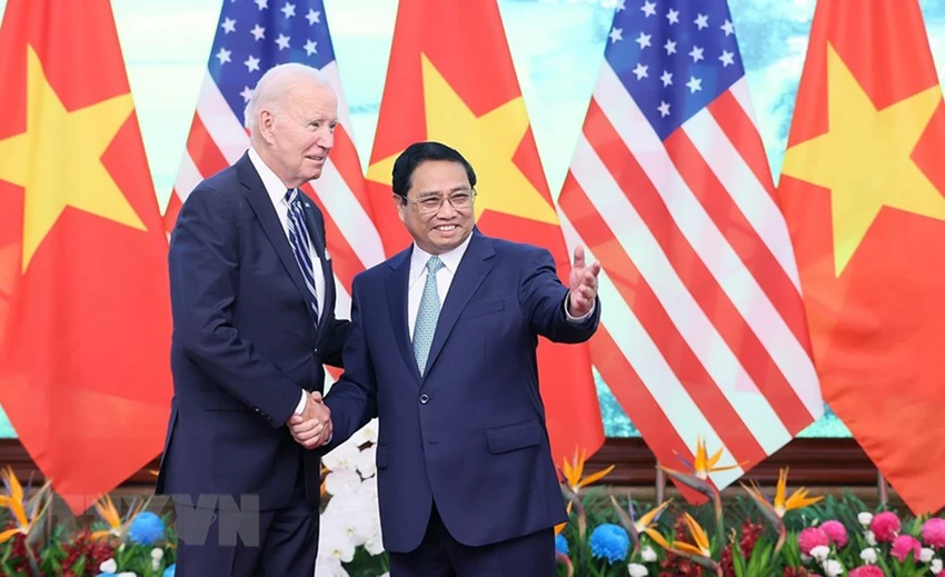 Thủ tướng Phạm Minh Chính đã hội kiến Tổng thống Mỹ Joe Biden nhân chuyến thăm cấp Nhà nước tới Việt Nam. Ảnh: TTXVN Thủ tướng Phạm Minh Chính đã hội kiến Tổng thống Mỹ Joe Biden nhân chuyến thăm cấp Nhà nước tới Việt Nam. Ảnh: TTXVN
