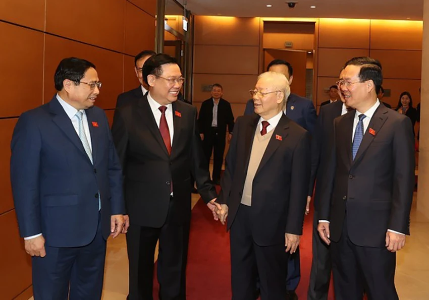Hình ảnh Tổng Bí thư Nguyễn Phú Trọng tại phiên khai mạc kỳ họp bất thường của Quốc hội