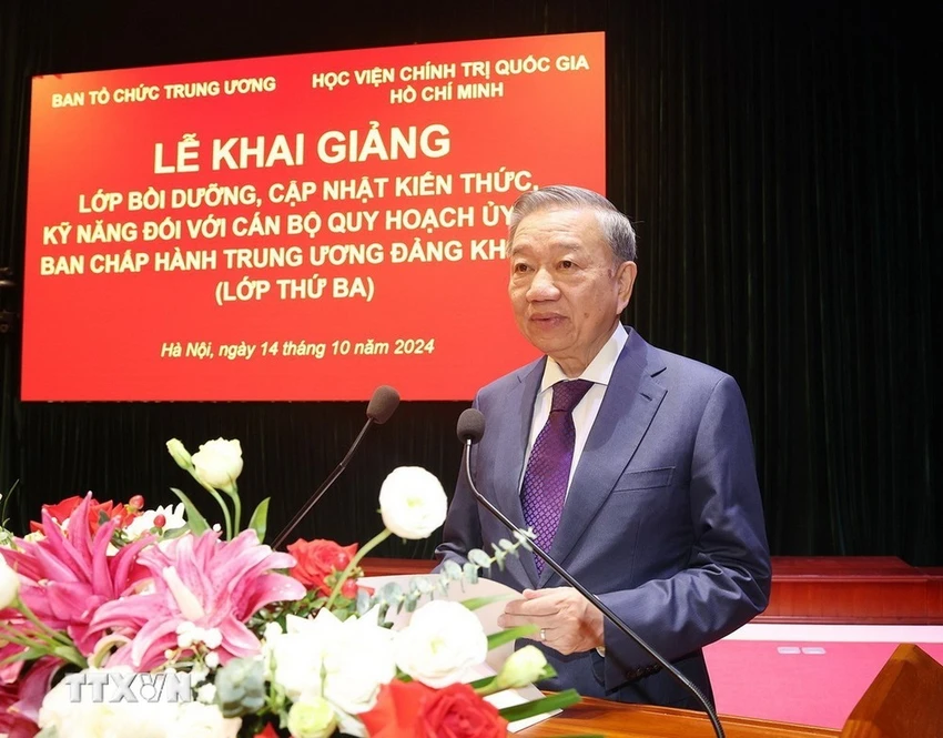 Tổng Bí thư, Chủ tịch nước dự khai giảng lớp bồi dưỡng cán bộ quy hoạch ủy viên Trung ương Đảng