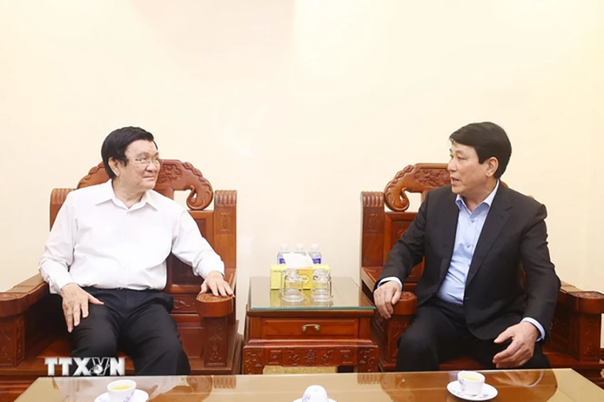 Chủ tịch nước Lương Cường chúc tết nguyên Chủ tịch nước Nguyễn Minh Triết và Trương Tấn Sang