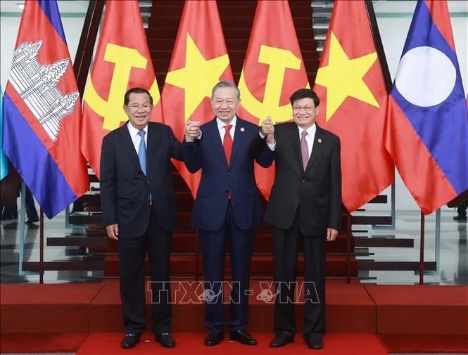 Tổng Bí thư Tô Lâm gặp lãnh đạo cấp cao Lào - Campuchia