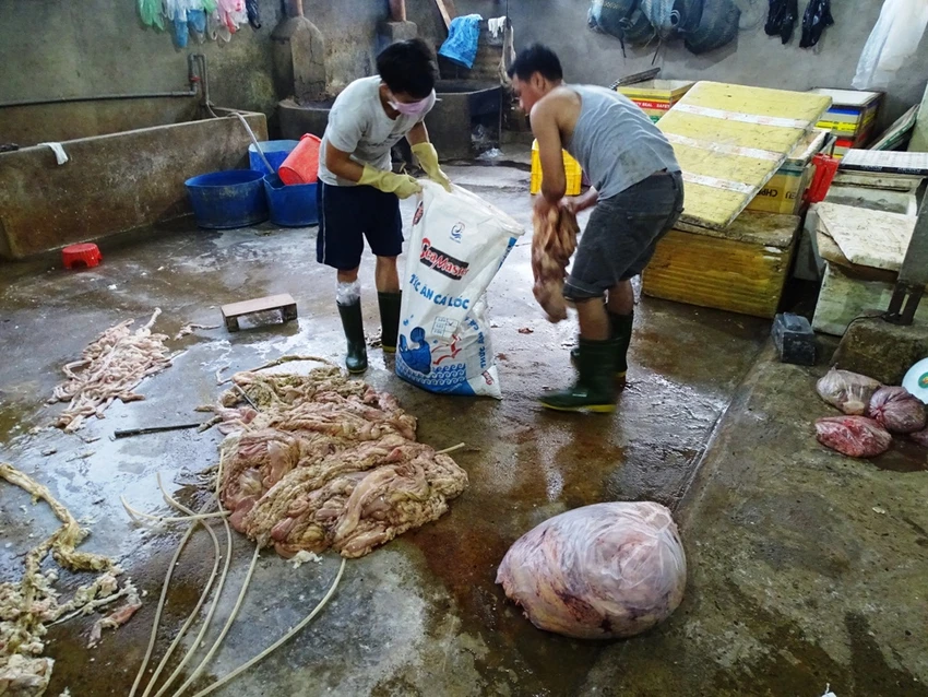 Mỗi ngày bán 200 ký nội tạng bò ngâm hóa chất ra thị trường ảnh 1