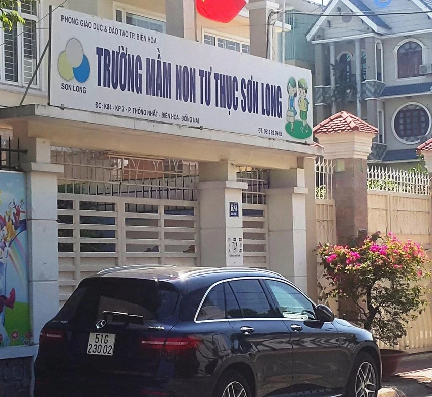Trường mầm non tư thục Sơn Long nơi xảy ra sự việc.