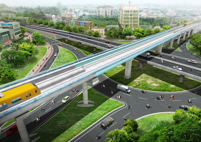 Phoi canh duong tren cao cua tuyen metro 33.000 ty o Ha Noi hinh anh 6