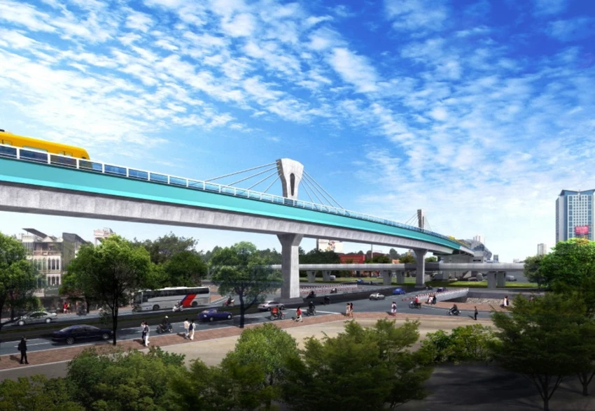 Phoi canh duong tren cao cua tuyen metro 33.000 ty o Ha Noi hinh anh 8