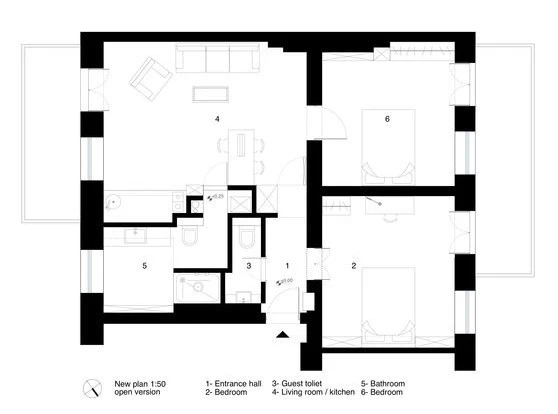 Mặt bằng căn hộ 65 m2. Thiet ke dep day du tien nghi cho can ho 65 m2 hai phong ngu hinh anh 14