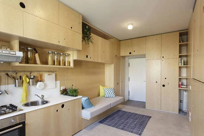 Căn hộ 30 m2 nhưng quá nhiều chỗ để đồ ảnh 1 Căn hộ 30 m2 khiến khách bất ngờ vì quá nhiều chỗ để đồ