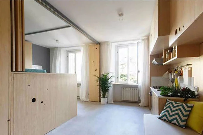 Căn hộ 30 m2 nhưng quá nhiều chỗ để đồ ảnh 3 Căn hộ 30 m2 khiến khách bất ngờ vì quá nhiều chỗ để đồ