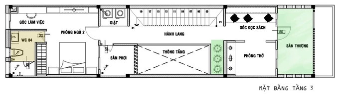Nhà ống sâu hun hút xây sao cho đẹp? ảnh 2 Tư vấn xây nhà ống sâu hun hút mà phòng nào cũng sáng